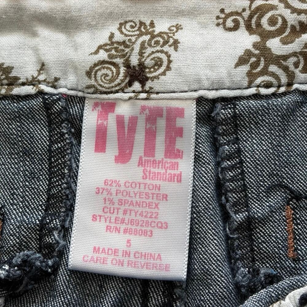 Y2K Tyte American standard denim micro mini shorts size 5 dk blue preppy school - Picture 4 of 6